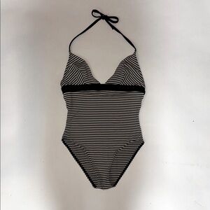 J.Crew & Princesse Tam Tam Black and White Striped Swimsuit and cover up